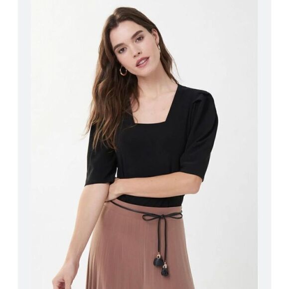 Joseph Ribkoff NWT black square neck top size 8 - Picture 2 of 9